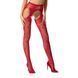 Сексуальные колготки-бодистокинги Passion S022 One Size, Red, имитация чулок и пояса с гартерами PSS022R фото 1
