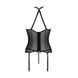 Корсет с пажами Passion SATARA CORSET S/M black, стринги, кружево, застежки спереди и сзади SO8476 фото 4