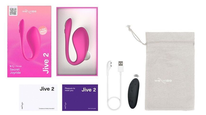 Смарт-виброяйцо We-Vibe Jive 2 Electric Pink, пульт ДУ, до 4 часов работы SX2148 фото
