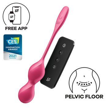 Вагинальные смарт-шарики с вибрацией Satisfyer Love Birds 2 Connect App Red, 86 г, пульт ДУ SX0571 фото