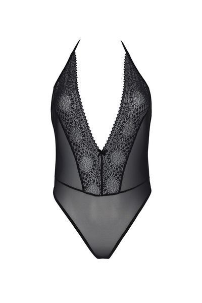 Боди Passion DROSERA BODY black, L/XL, высокие вырезы, верх на завязках SX0470 фото