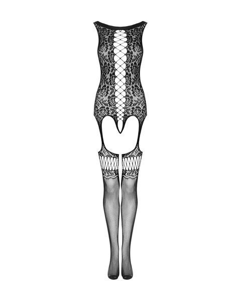 Бодистокинг Obsessive Bodystocking F236 S/Ml/L, глубокое декольте, имитация шнуровки SO7232 фото