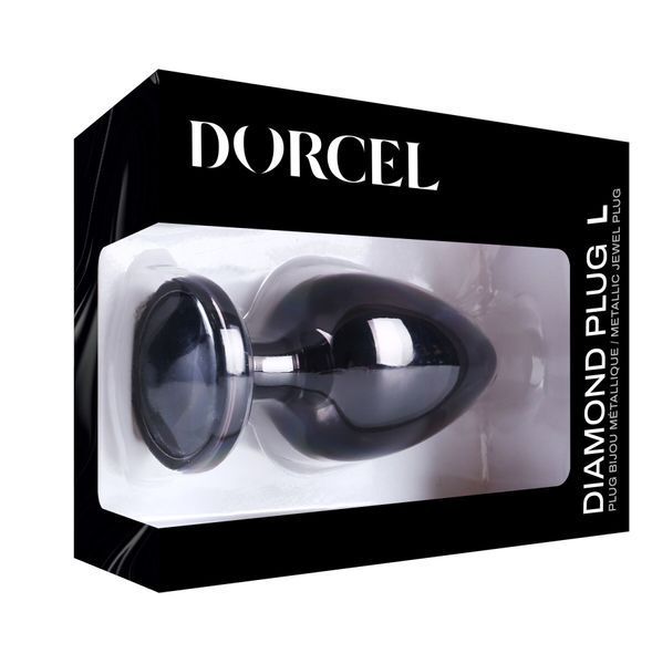 Металлическая анальная пробка с кристаллом Dorcel Diamond Plug Black L SO7810 фото
