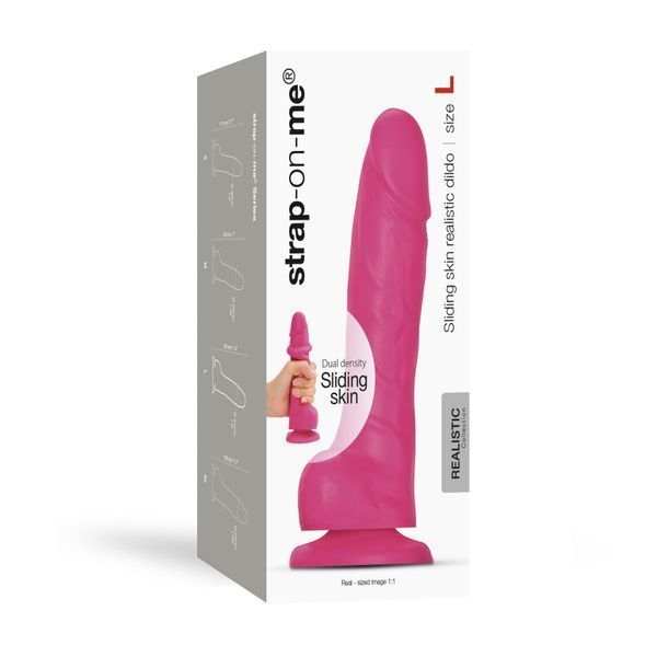 Реалистичный фаллоимитатор Strap-On-Me Sliding Skin Realistic Dildo Fuchsia L, эффект подвижной кожи SO6257 фото