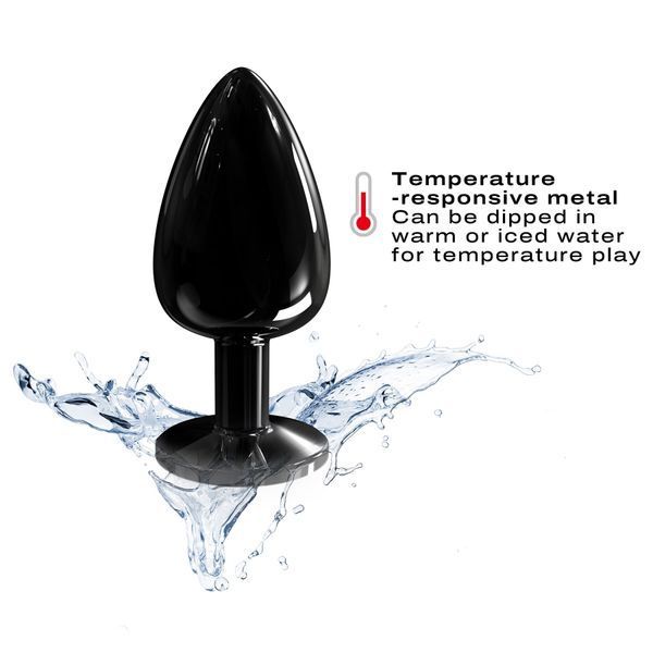 Металлическая анальная пробка с кристаллом Dorcel Diamond Plug Black L SO7810 фото