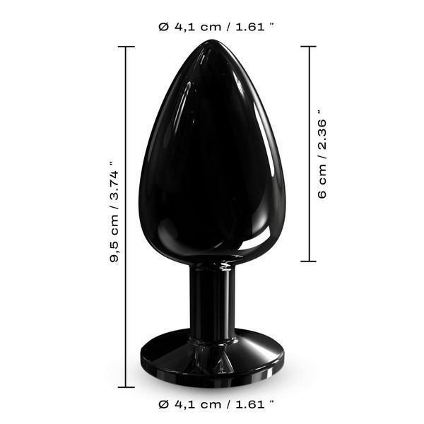Металлическая анальная пробка с кристаллом Dorcel Diamond Plug Black L SO7810 фото