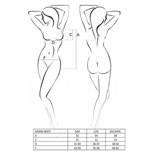 Боди монокини Passion ADARA BODY S/M, black EL10102 фото