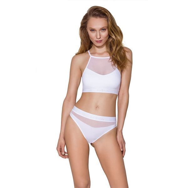 Трусики с прозрачной вставкой Passion PS006 PANTIES M, white SO4236 фото