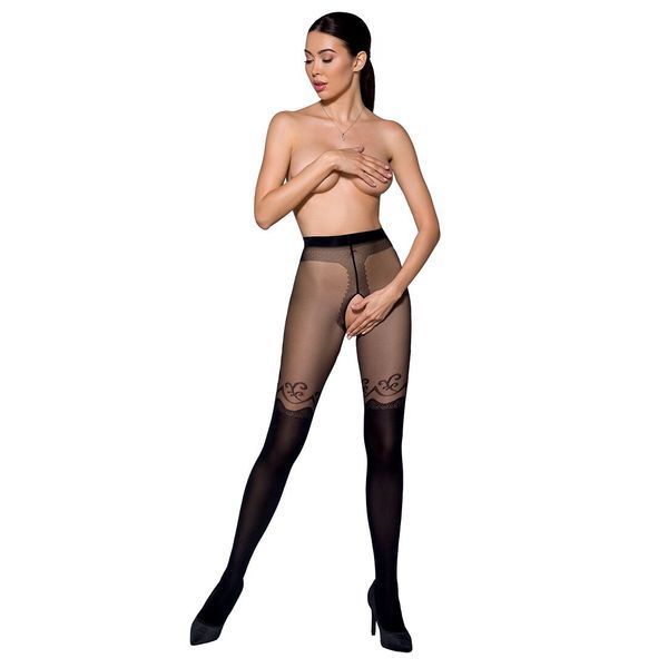 Колготки с открытым доступом, двойная плотность Passion TIOPEN 012 5 (20/40 den), black SO5917 фото
