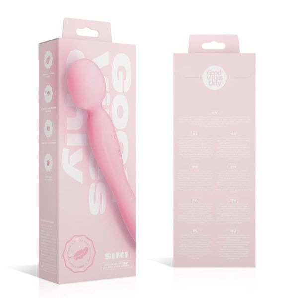 Вибромассажер Good Vibes Only - SIMI Double-Sided Wand Vibrator Soft Silicone - Pink SX3076 фото