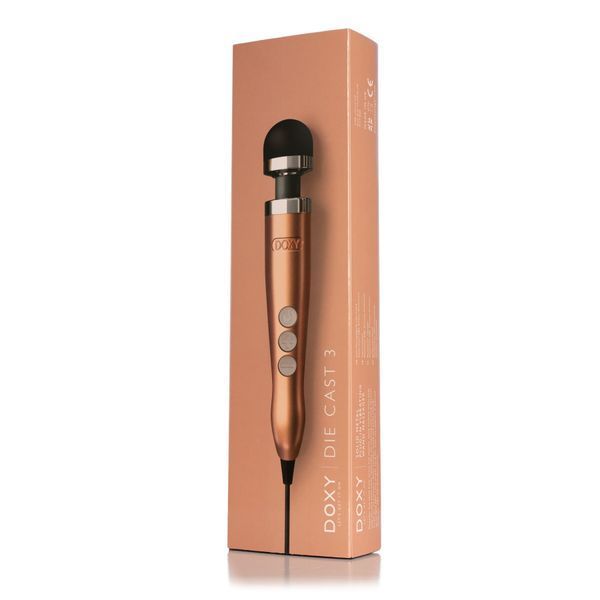 Вибромассажер DOXY Die Cast 3 Rose Gold, очень мощный, питание 220В, металлический корпус SX2457 фото