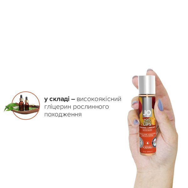 Змазка на водній основі JO H2O &mdash; Peachy Lips (30 мл) без цукру, рослинний гліцерин SO1476 фото
