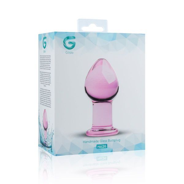 Розовая анальная пробка из стекла Gildo Pink Glass Buttplug No. 27 SO4421 фото