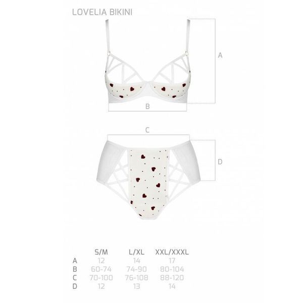 Эротический комплект с рисунком Passion LOVELIA BIKINI XXL/XXXL, white SO4752 фото