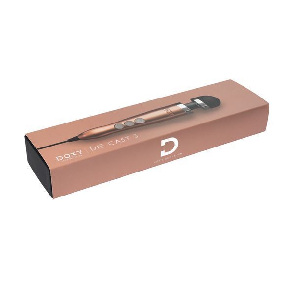 Вибромассажер DOXY Die Cast 3 Rose Gold, очень мощный, питание 220В, металлический корпус SX2457 фото