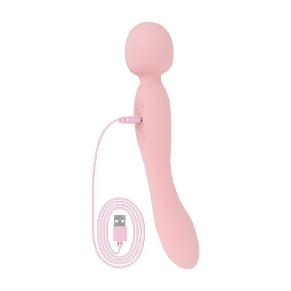 Вибромассажер Good Vibes Only - SIMI Double-Sided Wand Vibrator Soft Silicone - Pink SX3076 фото