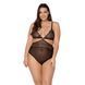 Боди Passion AMBERLY BODY 4XL/5XL black, ассиметричный крой, кружевной лиф, золотая нить SO7049 фото 1