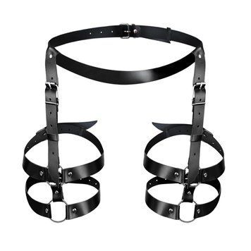 Кожаные гартеры Art of Sex - Melani Leather garters, Черные XS-M SO8300 фото