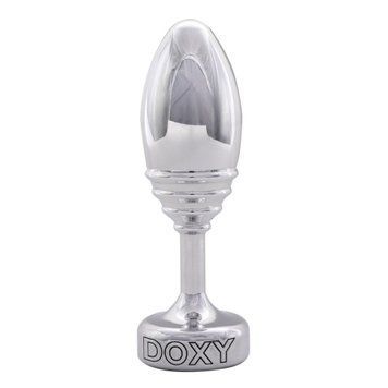 Металлическая анальная пробка DOXY Butt Plug RIBBED, ребристая, диаметр 3,3 см SO8031 фото