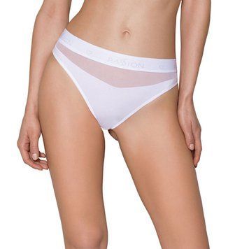 Трусики с прозрачной вставкой Passion PS006 PANTIES S, white SO4237 фото