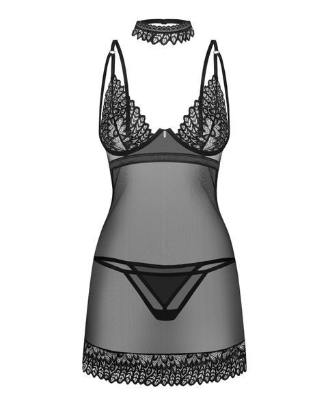 Сорочка Obsessive Donarella chemise & thong XS/S SX1140 фото