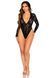 Боди Leg Avenue Rhinestone Lace Deep-V Bodysuit One Size, Black SX1754 фото 4