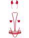 Эротический костюм чертика из стреп Obsessive Evilia teddy red L/XL SO7707 фото 5