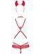 Эротический костюм чертика из стреп Obsessive Evilia teddy red L/XL SO7707 фото 6