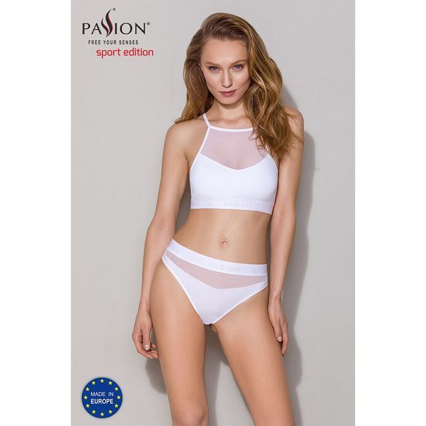 Трусики с прозрачной вставкой Passion PS006 PANTIES S, white SO4237 фото