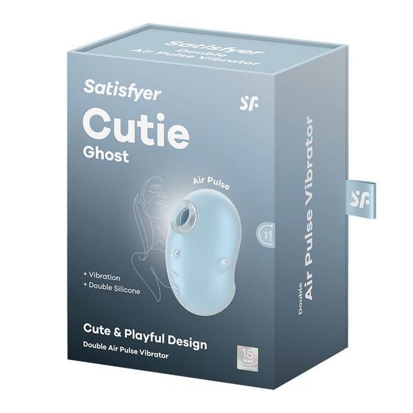 Вакуумный клиторальный стимулятор с вибрацией Satisfyer Cutie Ghost Blue SX0572 фото