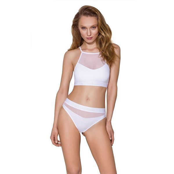 Трусики с прозрачной вставкой Passion PS006 PANTIES S, white SO4237 фото