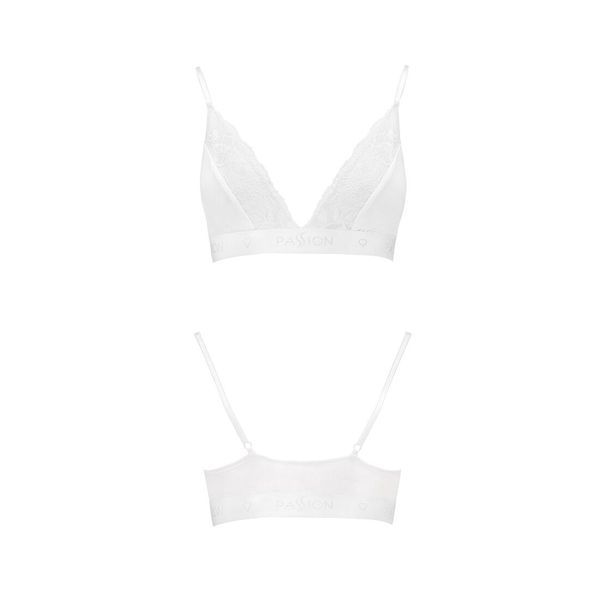 Еластичний топ з мереживом Passion PS001 TOP L, white SO4187 фото