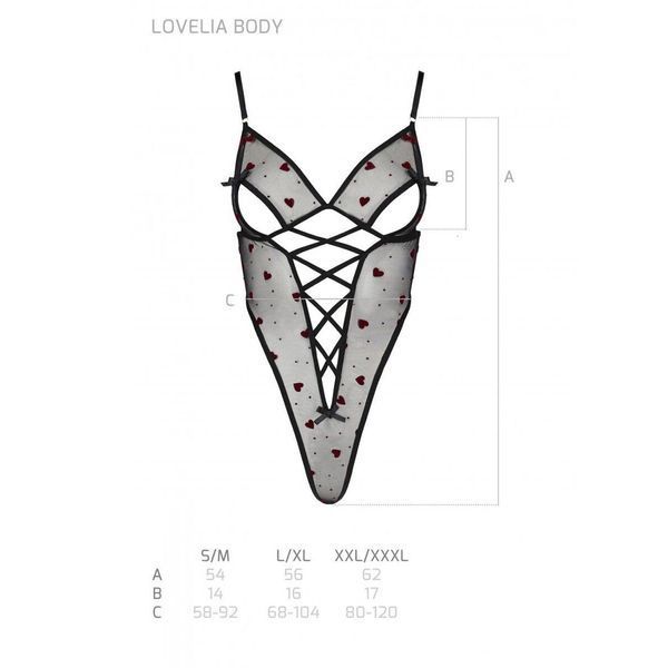Эротическое боди с рисунком Passion LOVELIA BODY L/XL, black SO4753 фото