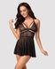 Эротический кружевной комплект с сеточкой Obsessive 838-BAB-1 babydoll & thong black XXL, черный, пе SO7183 фото 1
