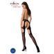 Эротические колготки-бодистокинги Passion S023 One Size, Black, имитация чулок с ромбами и пояском PSS023B фото 4