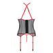 Корсет з пажами Passion SATARA CORSET L/XL red, стрінги, мереживо, застібки спереду та ззаду SO8478 фото 4