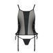 Сітчастий корсет з люверсами та знімними пажами Passion MALWIA CORSET L/XL black, екошкіра, стрінги SO5765 фото 5