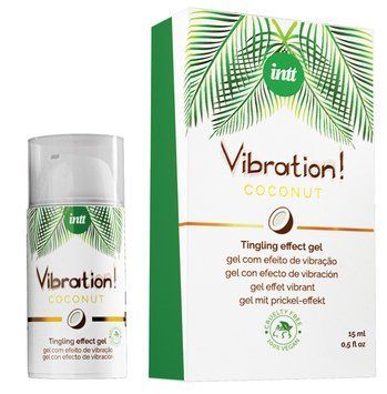 Жидкий вибратор Intt Vibration Coconut Vegan (15 мл), очень вкусный, действует до 30 минут SO5972 фото