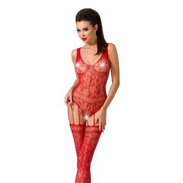 Бодістокінг Passion BS051 red, комбінезон, імітація панчіх і боді PBS051R фото