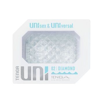 Унисекс-стимулятор Tenga UNI Diamond, белый, с зубчатым рельефом, лубрикант в комплекте SO9806 фото