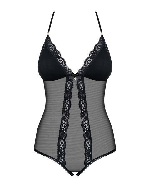 Сетчатое боди с открытыми ягодицами Obsessive 841-TED-1 teddy S/M, черный SO7184 фото