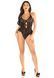 Боди Leg Avenue Lace Floral Lace Halter Teddy with Flutter Accent One Size, Black SX1755 фото 5