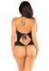 Боди Leg Avenue Lace Floral Lace Halter Teddy with Flutter Accent One Size, Black SX1755 фото 2