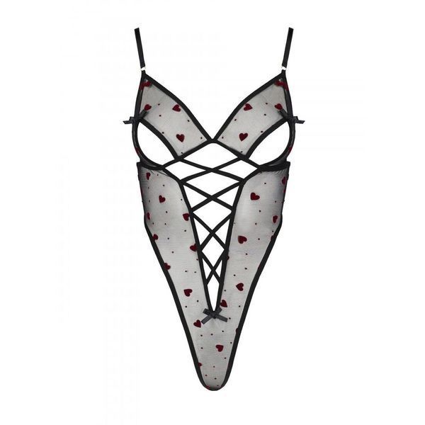 Эротическое боди с рисунком Passion LOVELIA BODY S/M, black SO4754 фото