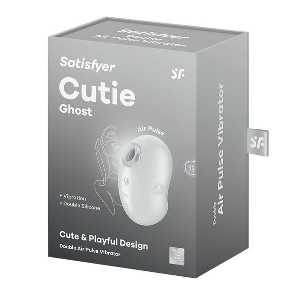 Вакуумный клиторальный стимулятор с вибрацией Satisfyer Cutie Ghost White SX0573 фото
