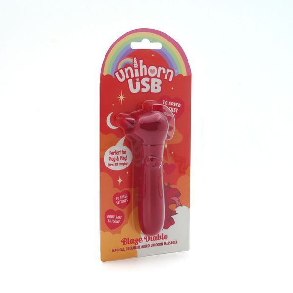 Вібратор-єдиноріжка Unihorn USB Bullet - Blaze Diablo, віброкуля, USB-зарядка SX2859 фото