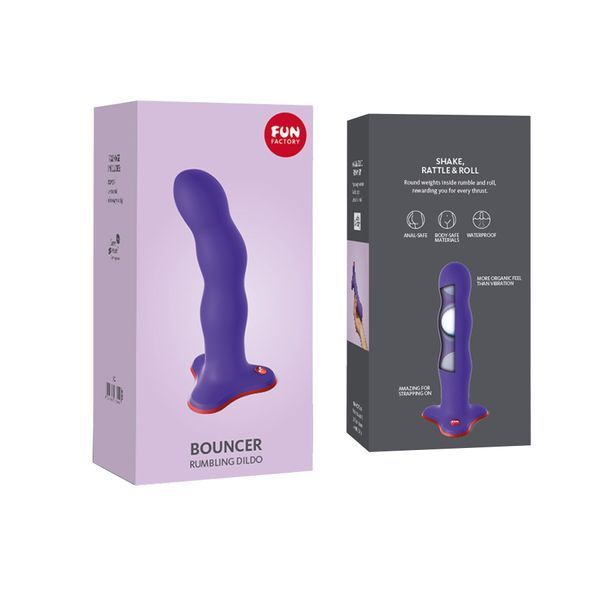 Фаллоимитатор Fun Factory BOUNCER, фиолетовый, шарики внутри, эффект вибрации, диаметр 3,9 см SX0997 фото