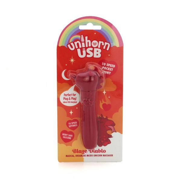 Вібратор-єдиноріжка Unihorn USB Bullet - Blaze Diablo, віброкуля, USB-зарядка SX2859 фото