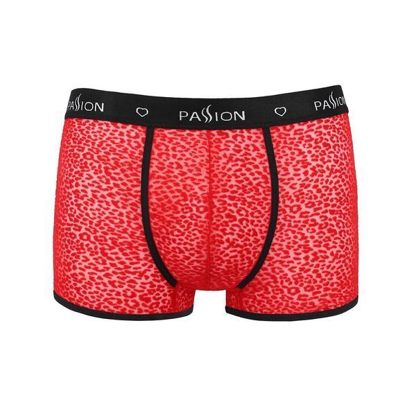 Чоловічі прозорі боксери Passion 046 SHORT PARKER L/XL Red, сітка, під леопард SO7609 фото