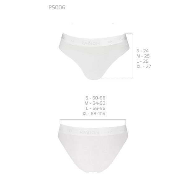 Трусики с прозрачной вставкой Passion PS006 PANTIES XL, white SO4238 фото
